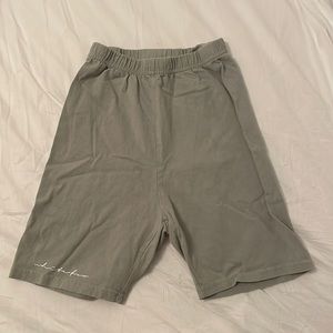 Sage green biker shorts from White Fox